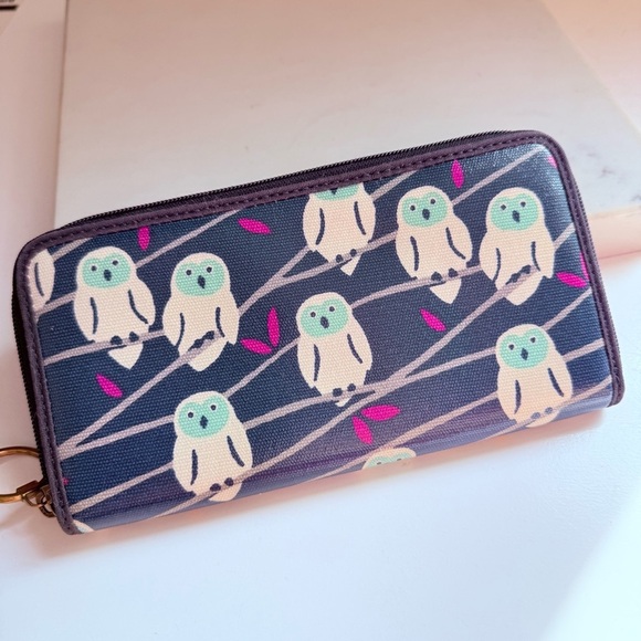 Fossil KeyPer Owl Large Zip Around Wallet - Picture 3 of 11